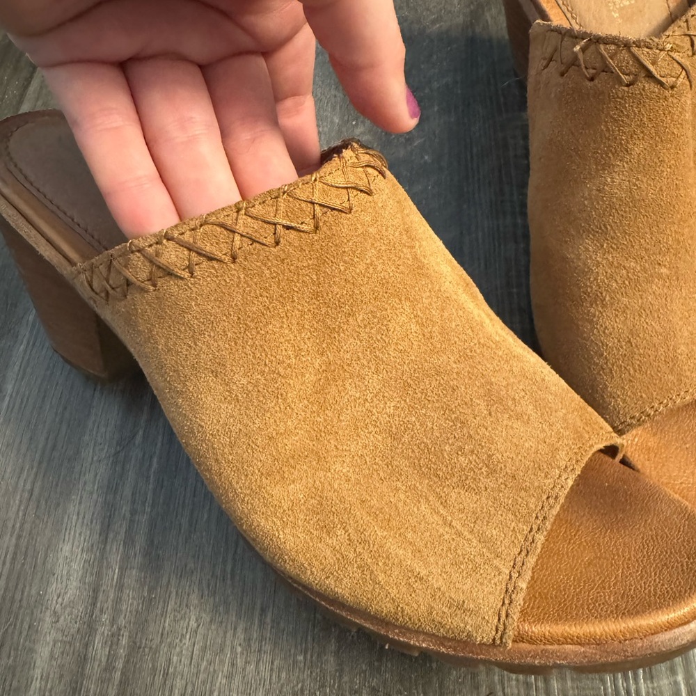 Sorel peep toe mules